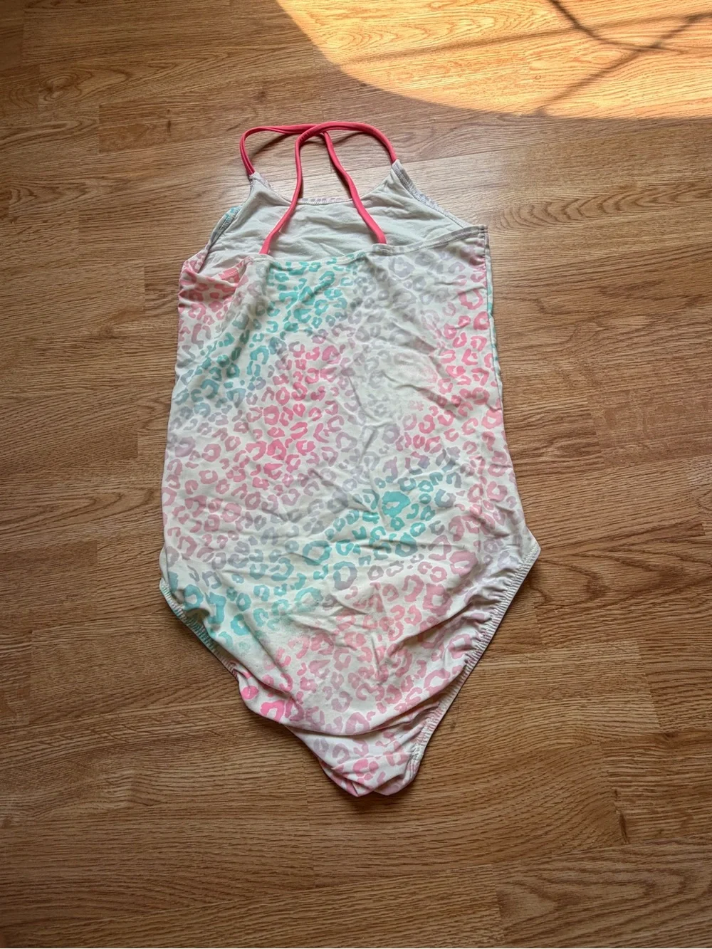 Place Pastel Leopard One-Piece Swimsuit with Hot Pink Trim